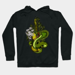 Wonderful violin with awesome snake and flowers Hoodie